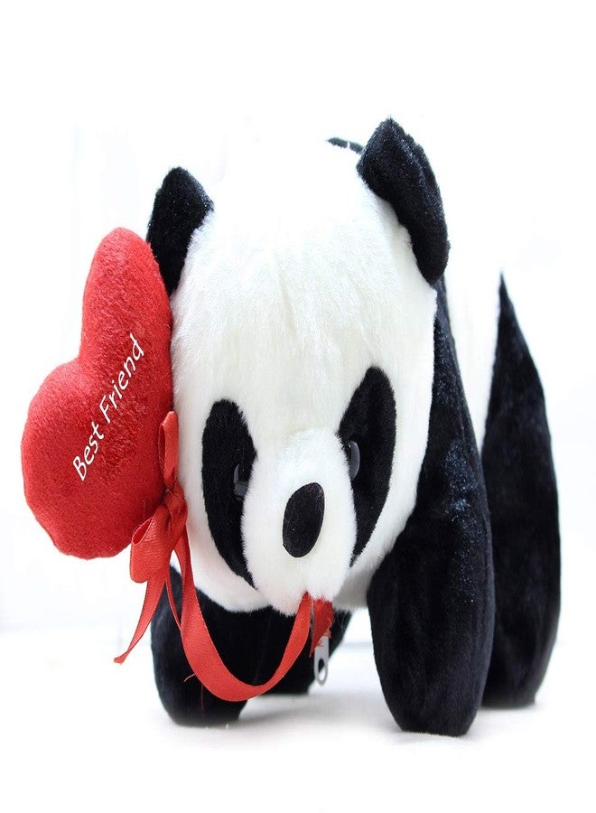 Tickles Panda with Best Friend Heart Soft Stuffed Plush Animal for Friendship Day (Color: Black and White Size: 26 cm)